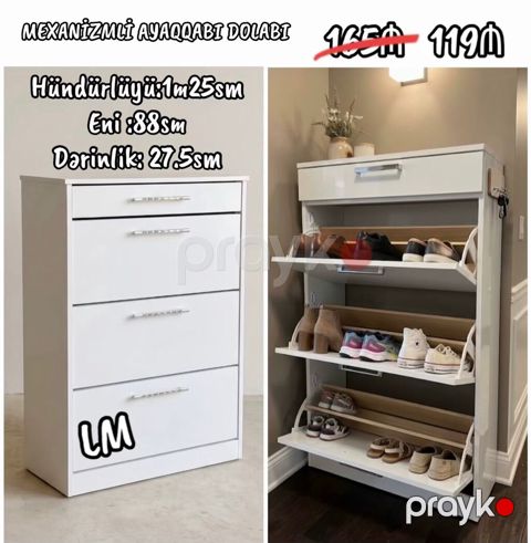 Mexanizimli ayaqqabı dolabı - Ölçülər: hündürlük 1 m 25 sm, en 88 sm — Mehdiabad