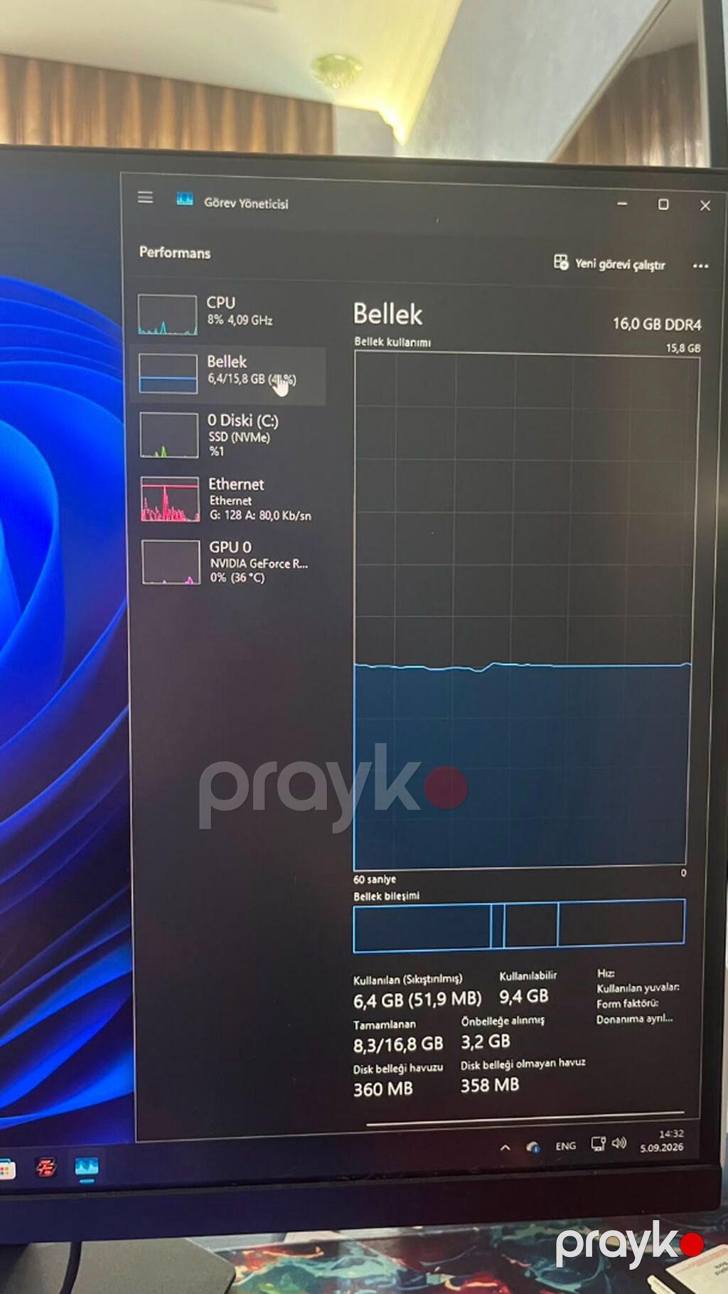 PC: i5-12400F RTX 4060 8GB 16GB DDR4 RAM 1TB Kingston NVMe — Masaüstü kompüterlər, Bakı (8)