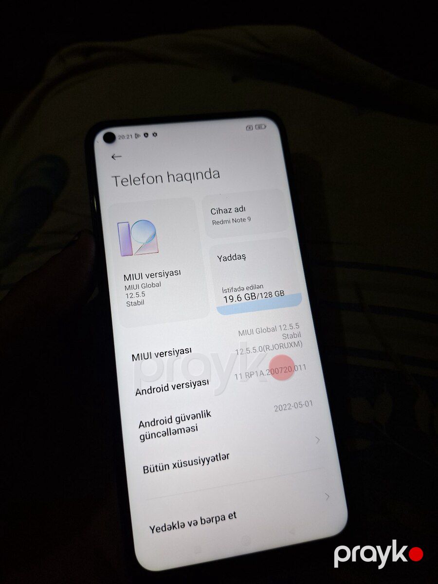 Xiaomi Redmi Note 9 4G Blue 128GB/6GB — Smartfonlar, Bakı (8)