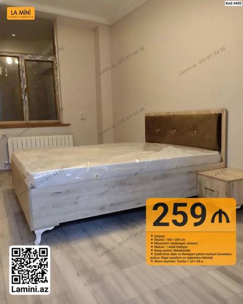Məhsul: Çarpayı - Ölçü: 160 200 sm - Mexanizm: Açılmayan, bazasız — Lamini Mebel — Karavotlar