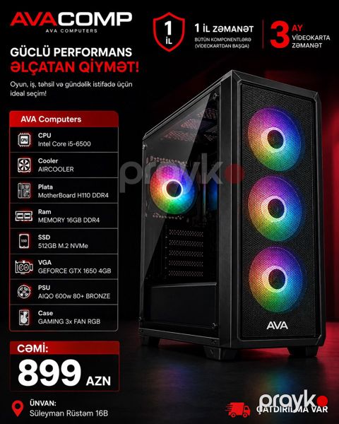 Gaming PC i5+16GB+512GB+ VGA 4GB — Bakı