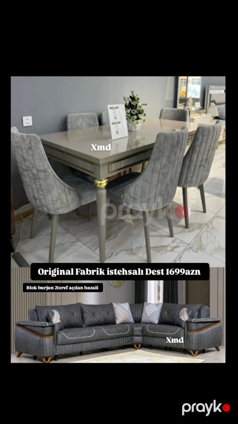 Original fabrik istehsalı mebel dəsti. - Yemək masası və 6 ədəd stul — Bakı