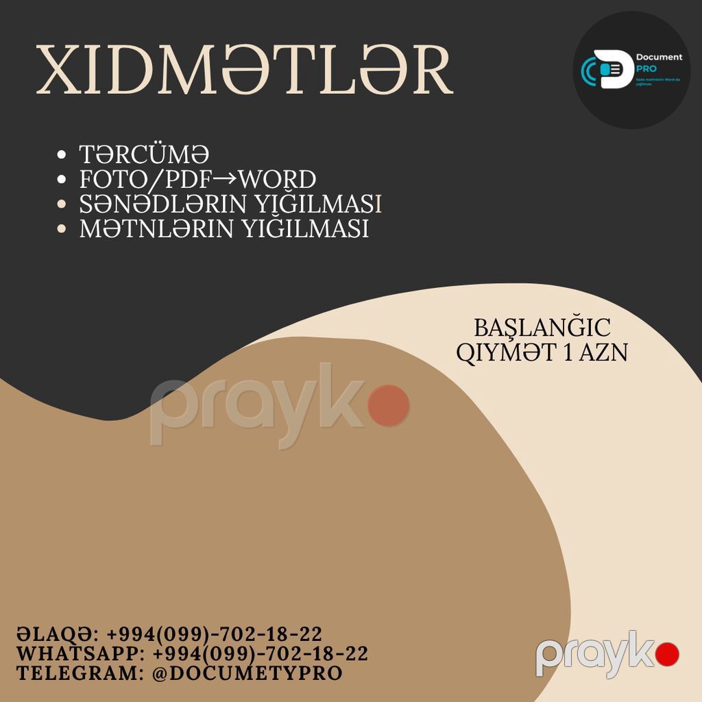 Mətnlərin Word-də yığılması Foto/pdf Word 1 AZN-dən — Reklama, IT, marketing, Bakı (2)