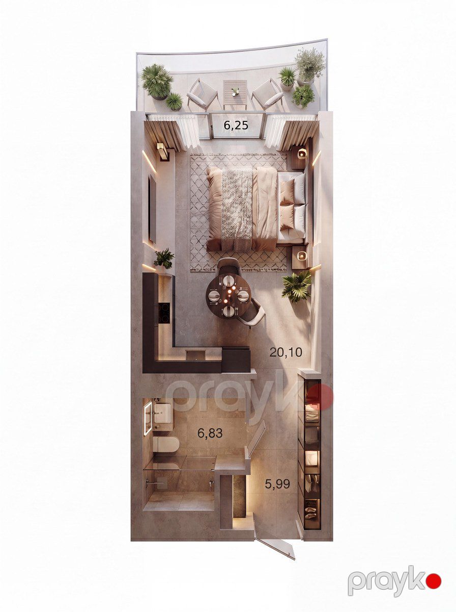 Satılır 1 otaqlı yeni tikili 39.1 m² — Mənzil, Bakı (2)