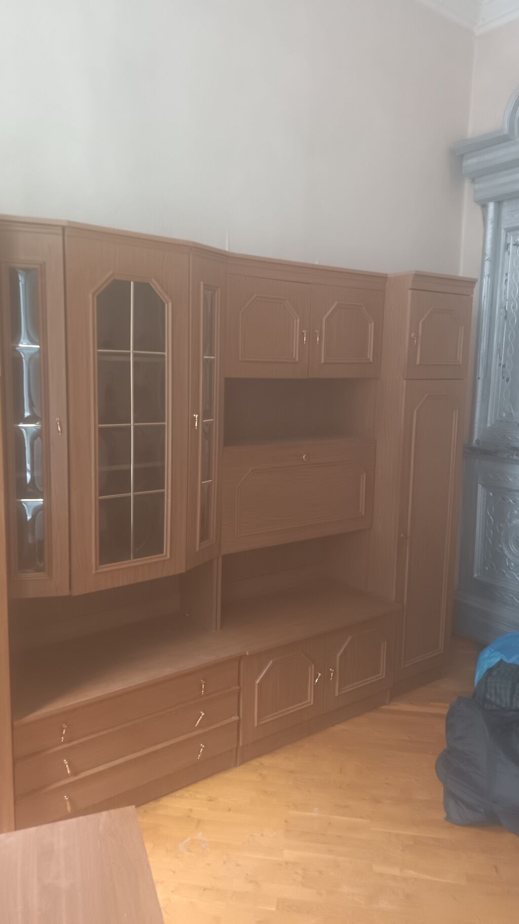 Qonaq otağı üçün modul divar mebeli - Material: taxta teksturalı — Yataq otağı mobilya dəstləri, Bakı (3)