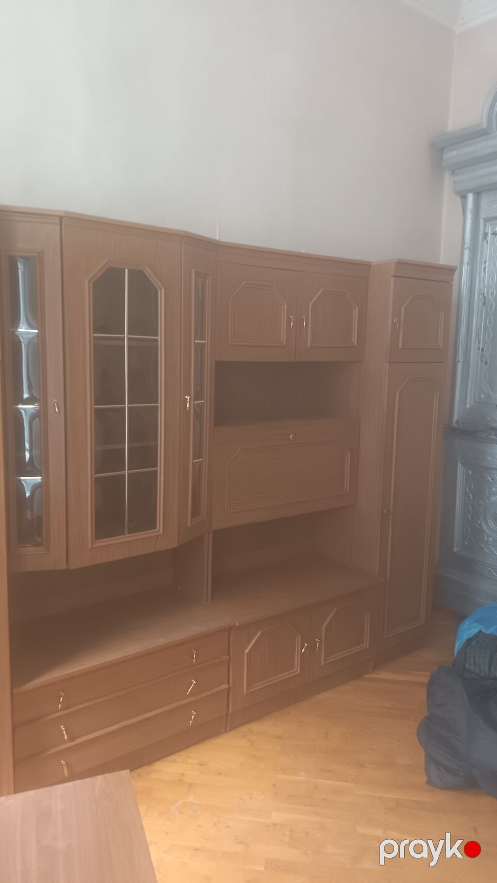 Qonaq otağı üçün modul divar mebeli - Material: taxta teksturalı — Yataq otağı mobilya dəstləri, Bakı (3)