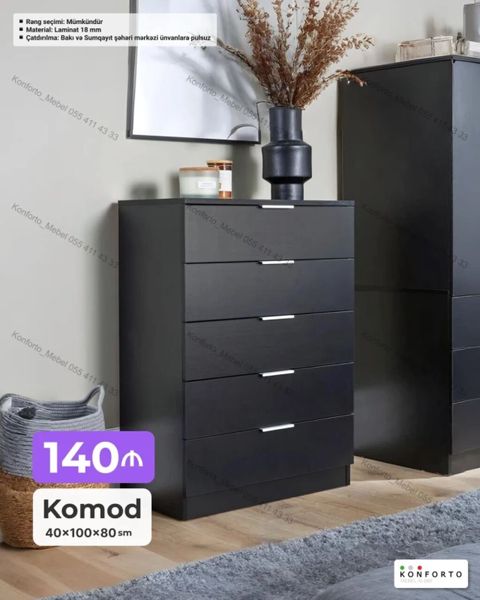 Məhsul: Komod Ölçülər: 40 100 80 sm Material: 18 mm laminat — Bakı