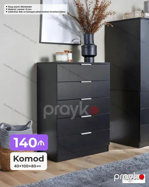 Məhsul: Komod Ölçülər: 40 100 80 sm Material: 18 mm laminat — Bakı