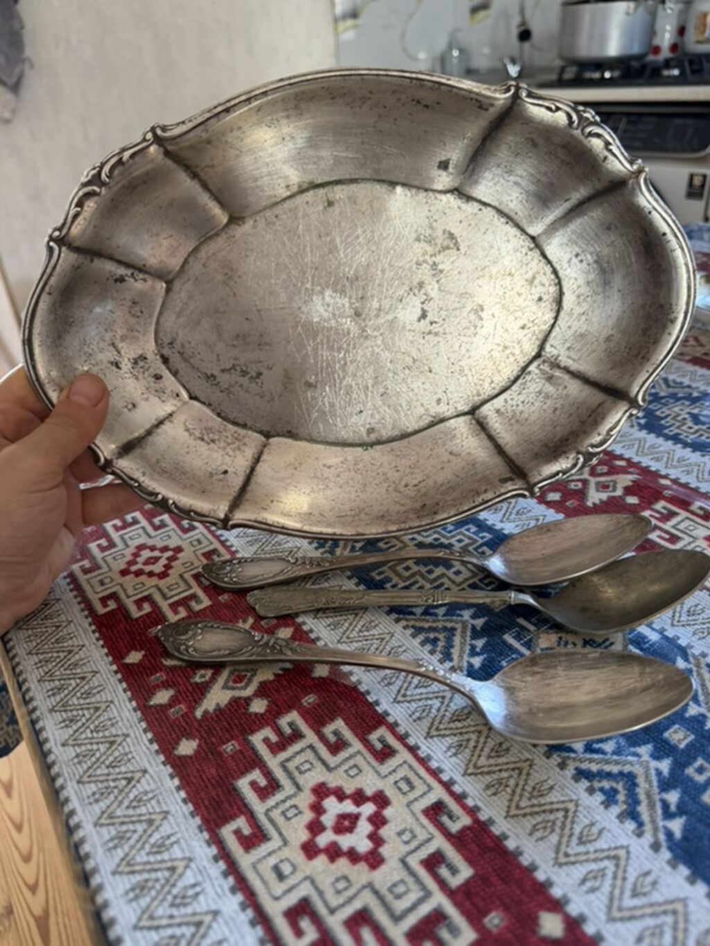 Kolleksiya üçün klassik metal süfrə dəsti - Tərkib: 1 ədəd oval — Qablar və mətbəx əşyaları, Digah