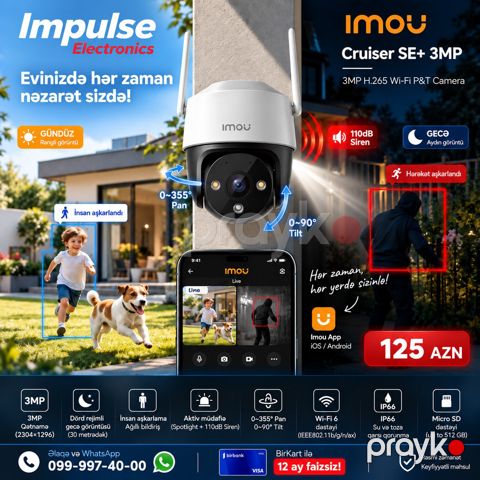 Imou Cruiser SE+ 3MP Wi-Fi 6 çöl kamerası – 360° PTZ