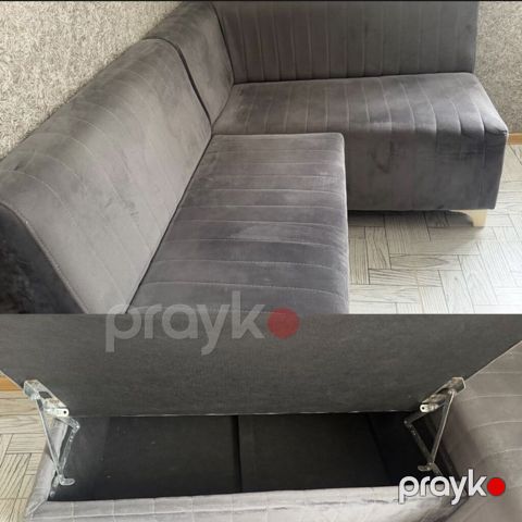 Künc divan, İşlənmiş, Açılan, Bazalı, Vеlur parça, Çatdırılma yoxdur — Bakı
