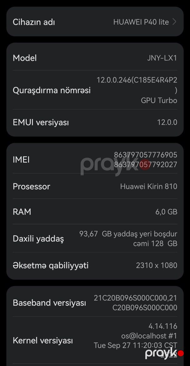 Huawei P40 Lite Black 128GB/6GB — Smartfonlar, Xırdalan (6)