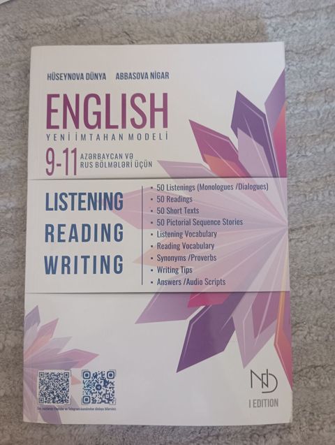 Məhsul: “English – Yeni İmtahan Modeli (9–11)”, müəlliflər: Hüseynova — Bakı
