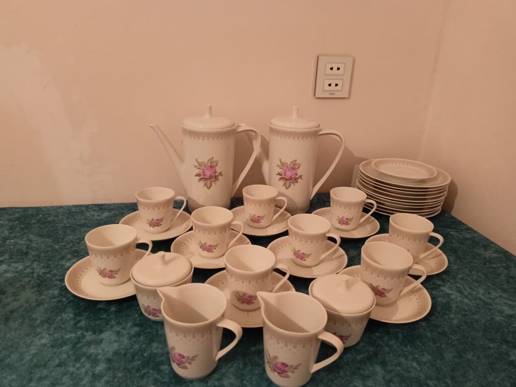 Çay dəsti, rəng - Ağ, Farfor, Almaniya — Süfrə qabı, Bakı (9)