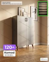 Komod – 33×125×80 sm - Minimalist dizaynlı iki qapılı komod - Daxildə — Товары