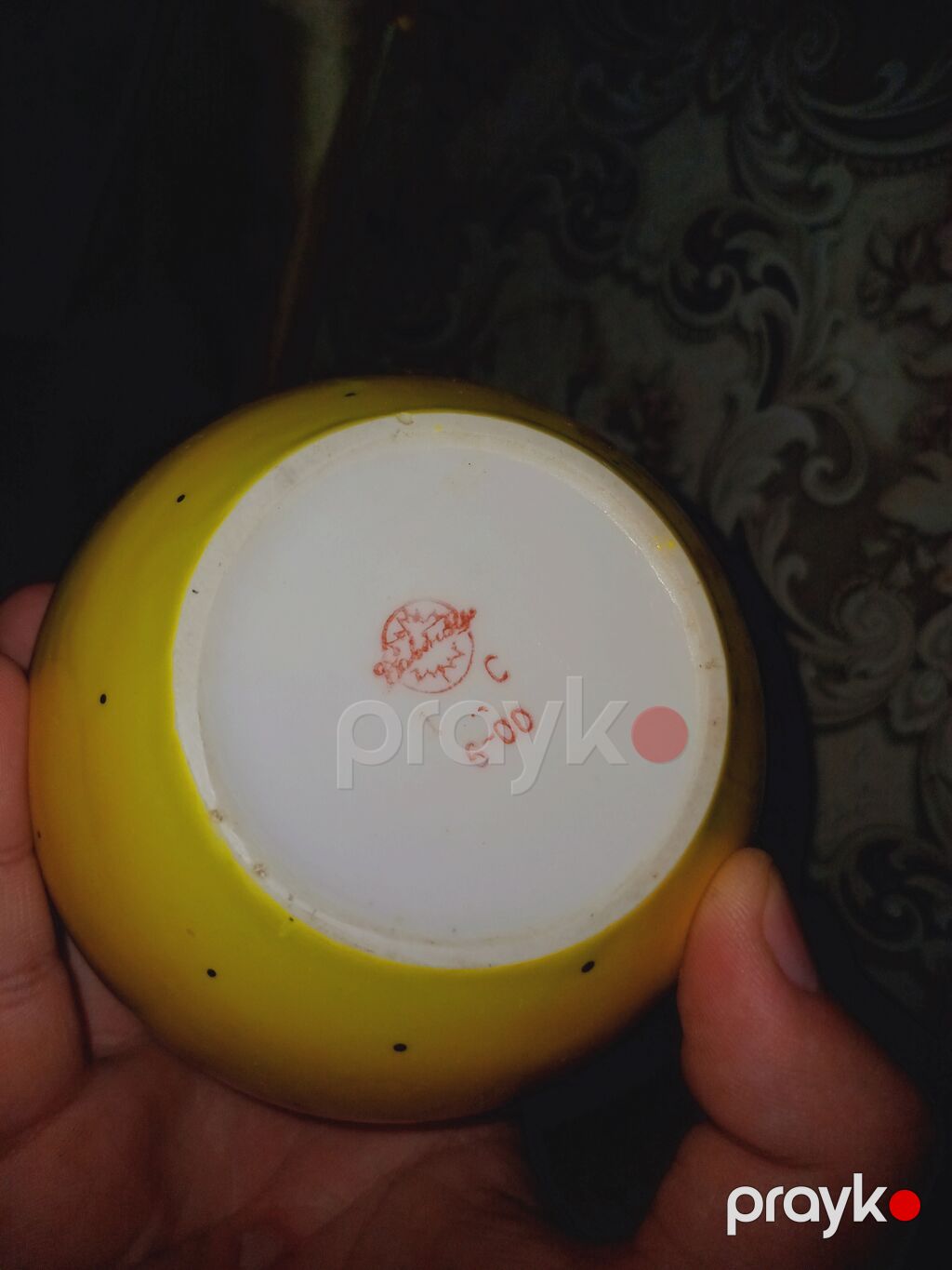 Sarı qapaqlı keramika/porşelen qab - Material: porşelen/keramika — Süfrə qabı, Bakı (2)