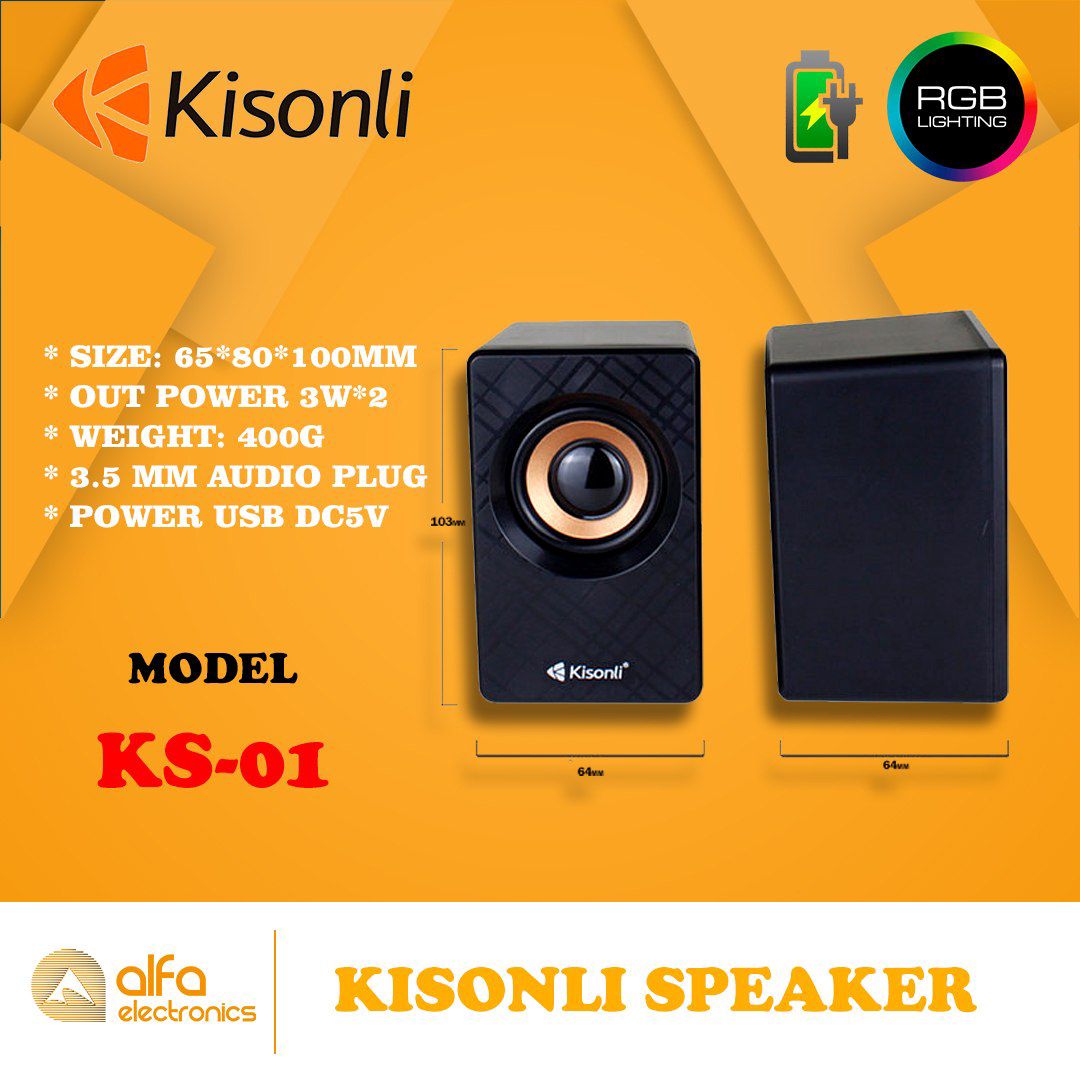 Stereo dinamik "Kisonli Ks-01" (USB AUX Səs Gücləndirici) — Səs texnikası, Bakı (4)