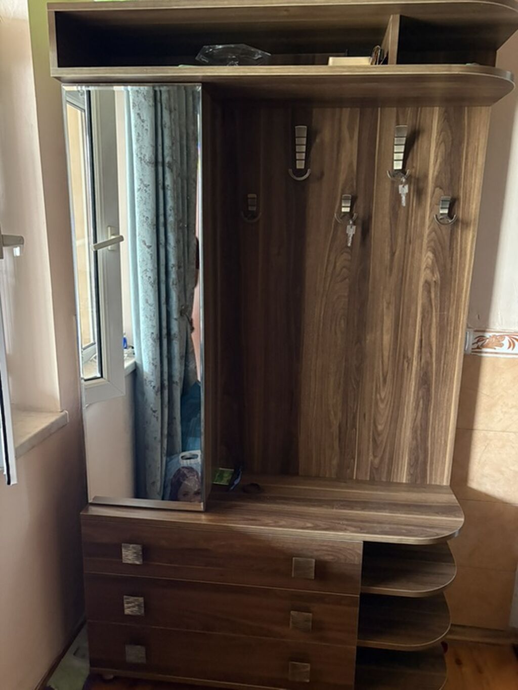Dəhliz üçün çoxfunksiyalı asılqan-dolab komplekti - Material: ağac — Xol üçün, Digah (2)