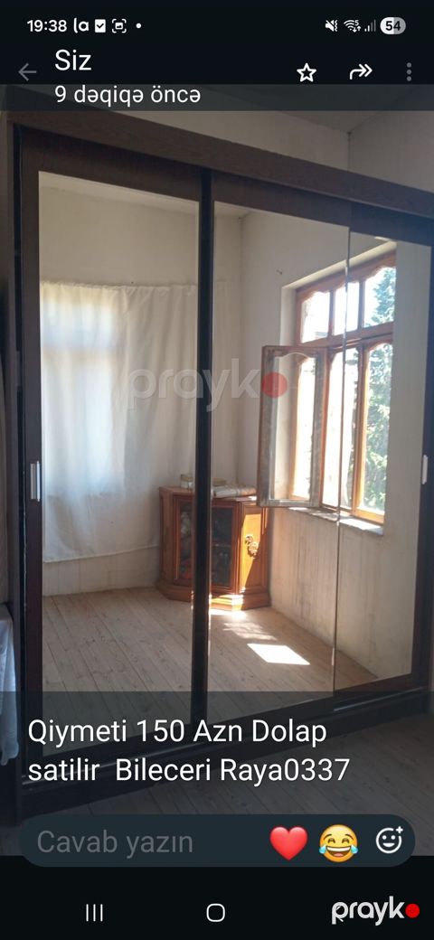 Şkaf – sürgülü qapılar, güzgülü ön panel - Material: tünd rəngli — Sumqayıt