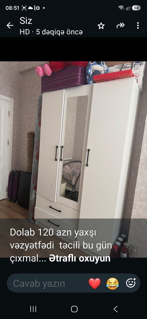 Dolab 120 azn yaxşı vəzyətfədi bu gün çıxmaldı qiymət sondu — Bakı