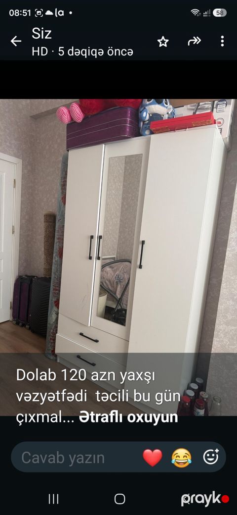 Dolab 120 azn yaxşı vəzyətfədi bu gün çıxmaldı qiymət sondu — Bakı