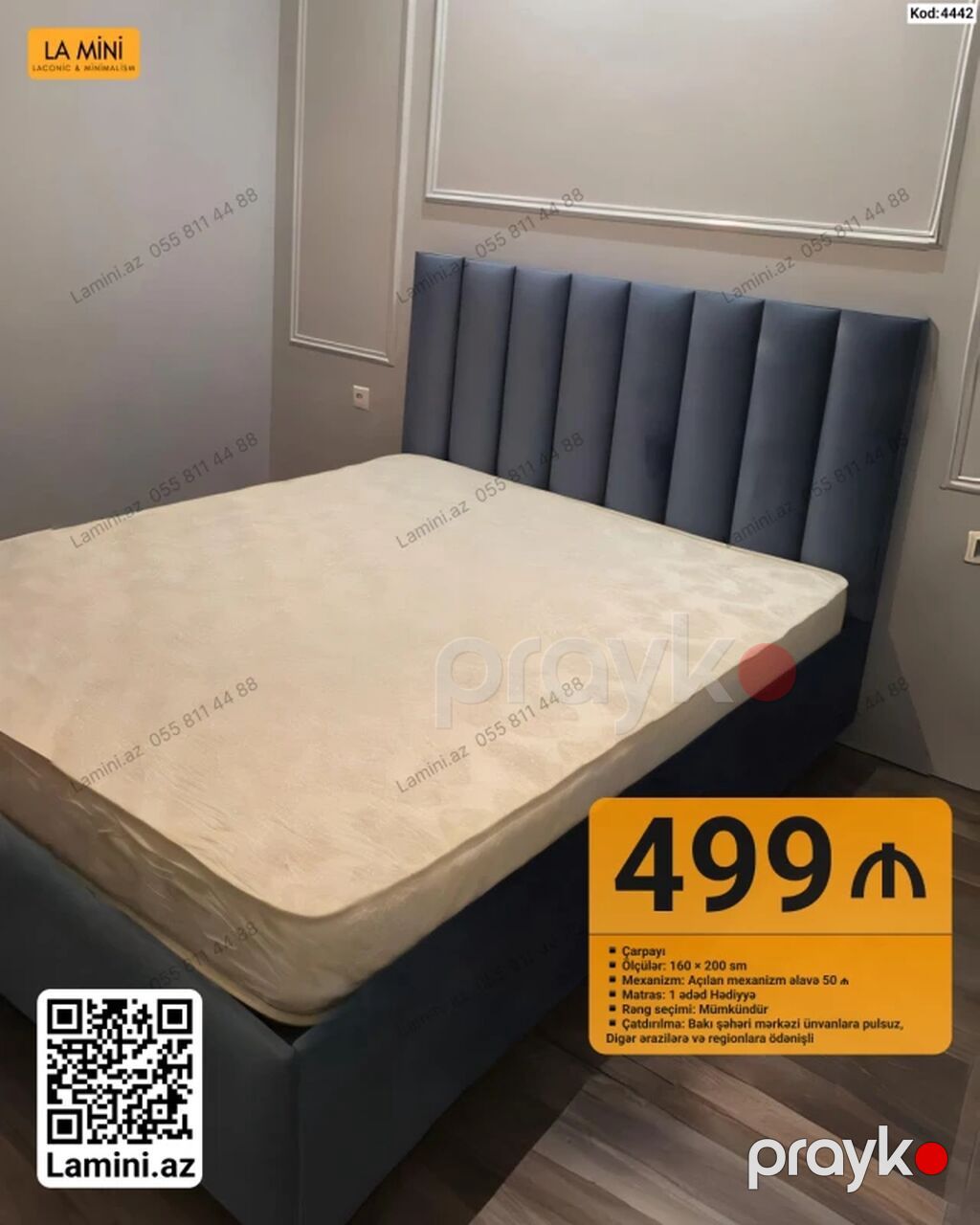 LA Mını markasından yumşaq başlıqlı çarpayılar Model kodları: 4437 — Yataqlar, Bakı (2)