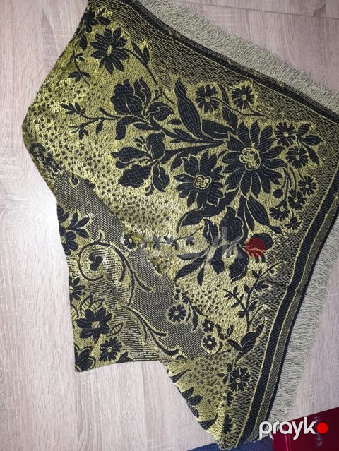 Qızılı-qaranlıq naxışlı şal/örtü - Material: sıx toxunma, ipəkabənzər — Bakı