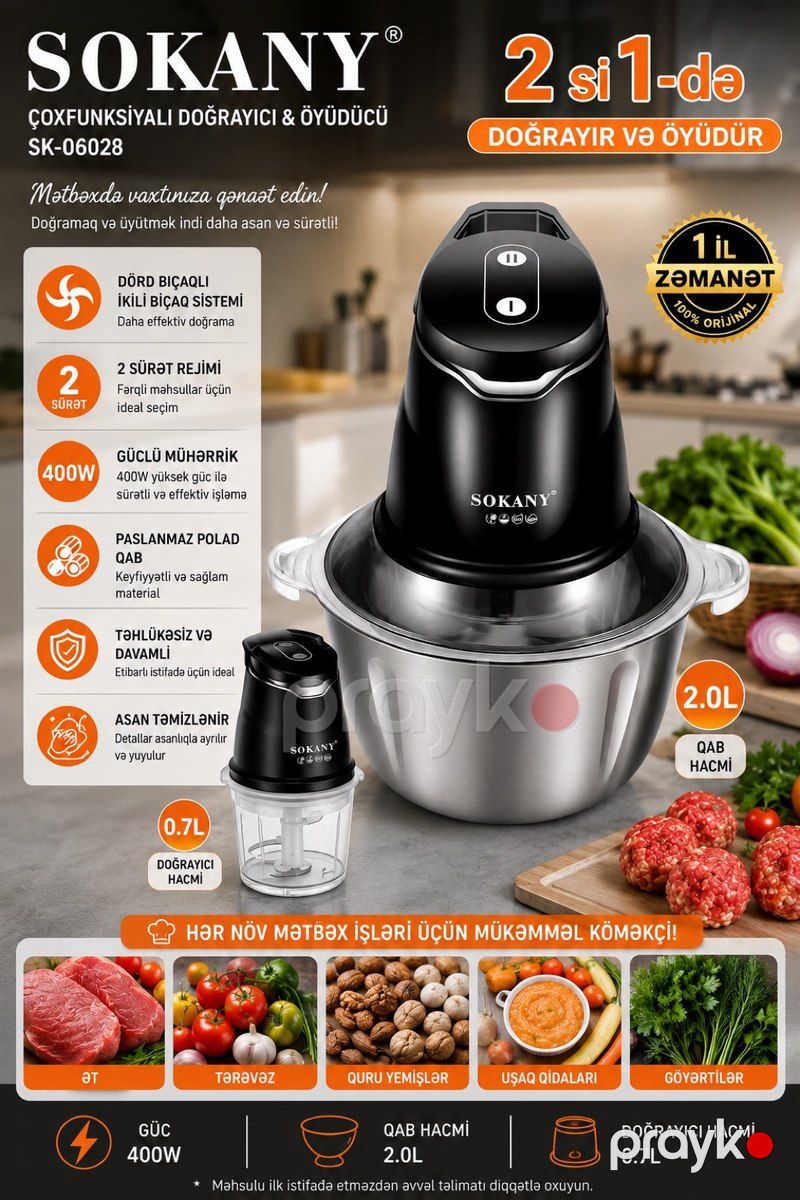 Universal doğrayıcı "Sokany SK-06028" — Ev texnikası, Bakı
