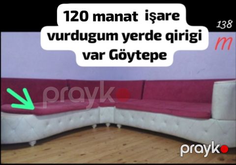 L‑şəkilli yumşaq künc divanı. - Oturacaq və arxa hissə: tünd — Masallı
