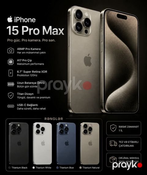 Apple iPhone 15 Pro Max Natural Titanium 256GB/8GB