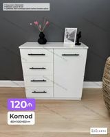 Ağ rəngli komod - Ölçülər: 40×100×80 sm - Korpus: 18 mm laminat — Mallar