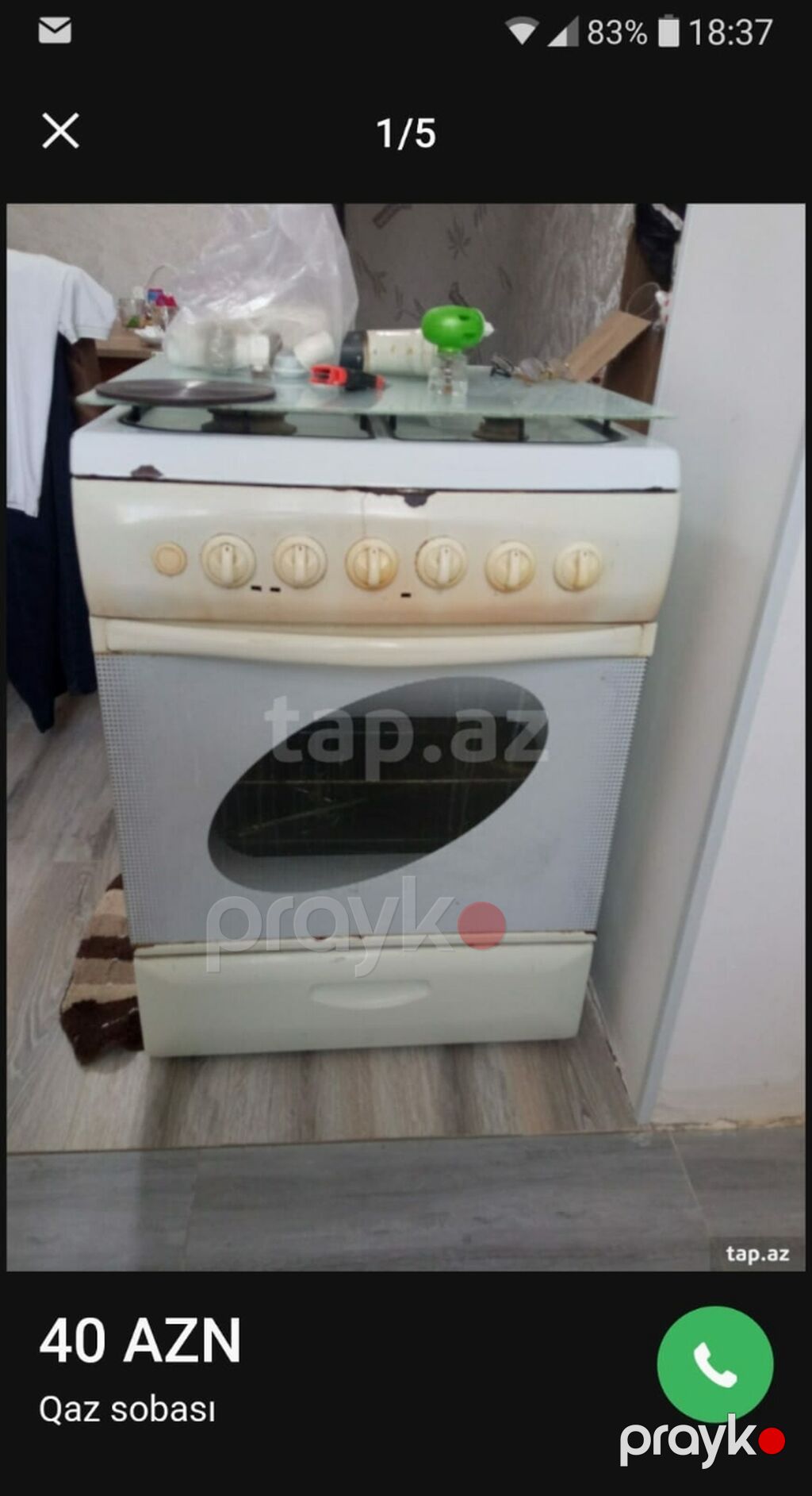 Qaz sobası və elektrik diski olan kombinə edilmiş plitə - Üst hissə — Plitələr, Bakı (3)
