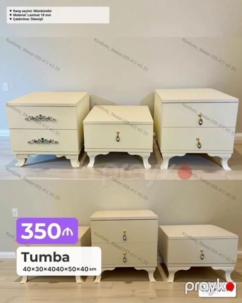 Tumba – 2 ədəd Ölçülər: 40×30×40 sm və 50×40×50 sm Material: 18 — Bakı