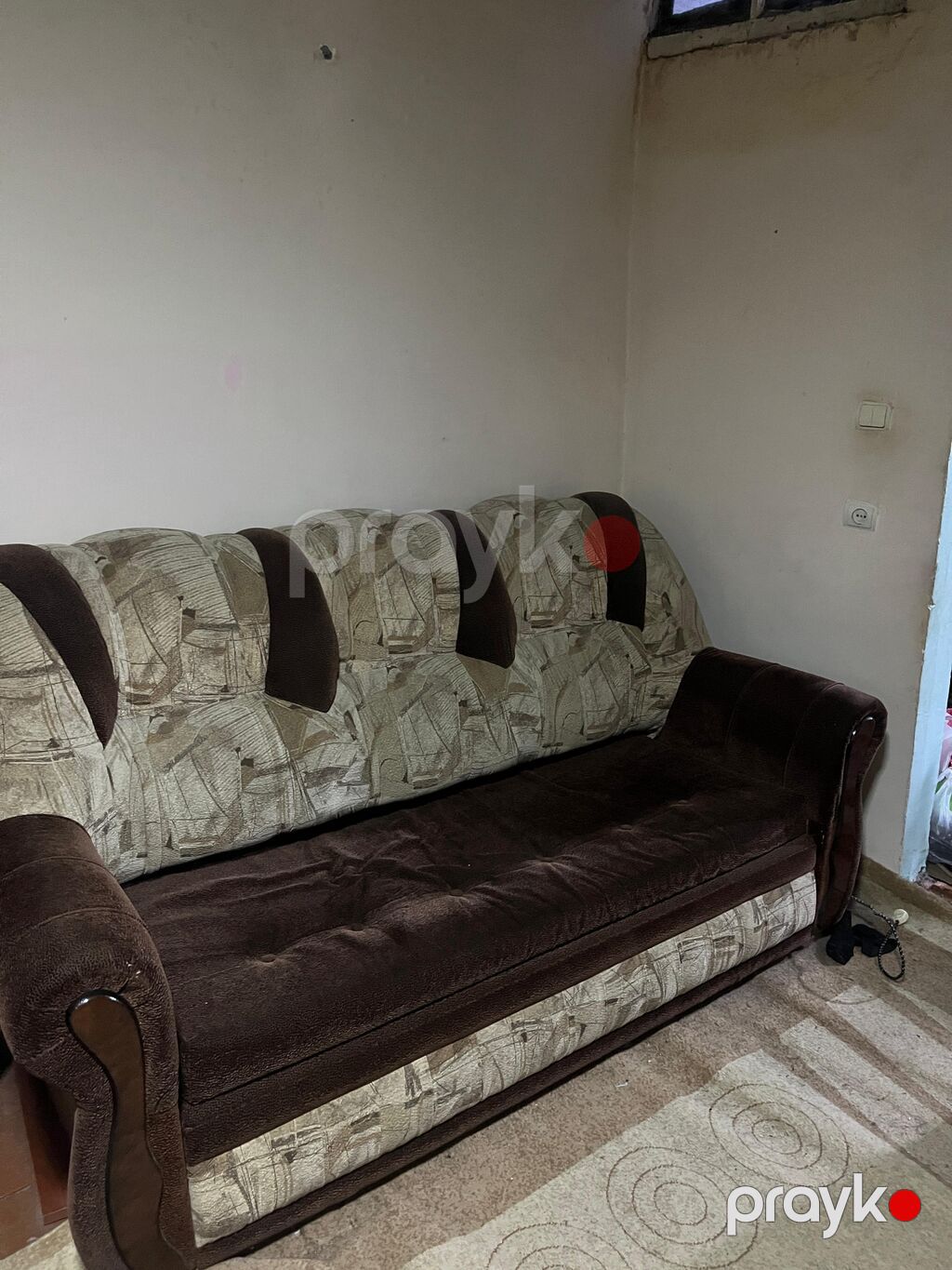 Kombi dəsti — divan və 2 ədəd kreslo - Rəng və material: Qəhvəyi və — Yumşaq mobilya dəstləri, Bakı