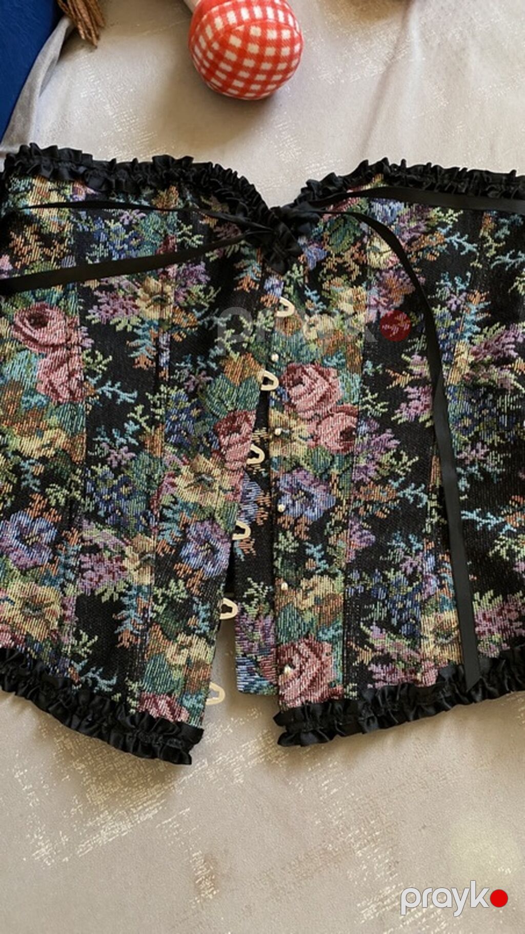 Təsviri: - Qobelen üslublu güllü naxışlı büstqalter-korset (strapless — Sütyən, Bakı (5)