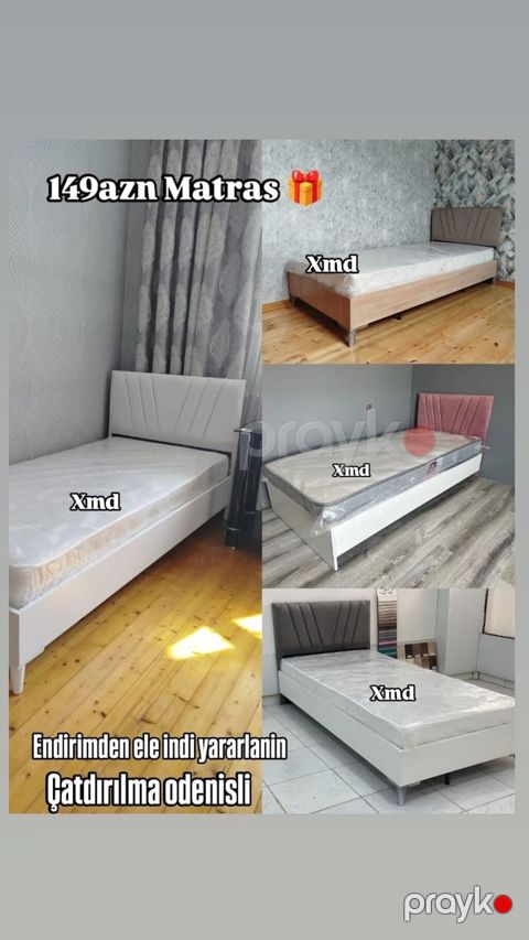 Tək nəfərlik çarpayı və matras dəsti - Matras: 149 AZN (şəkildə qeyd — Bakı