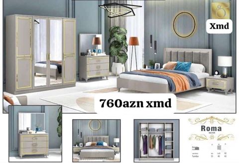 Roma yataq otağı dəsti – “Nehir” seriyası Dəst tərkibi və ölçülər — Mehdiabad