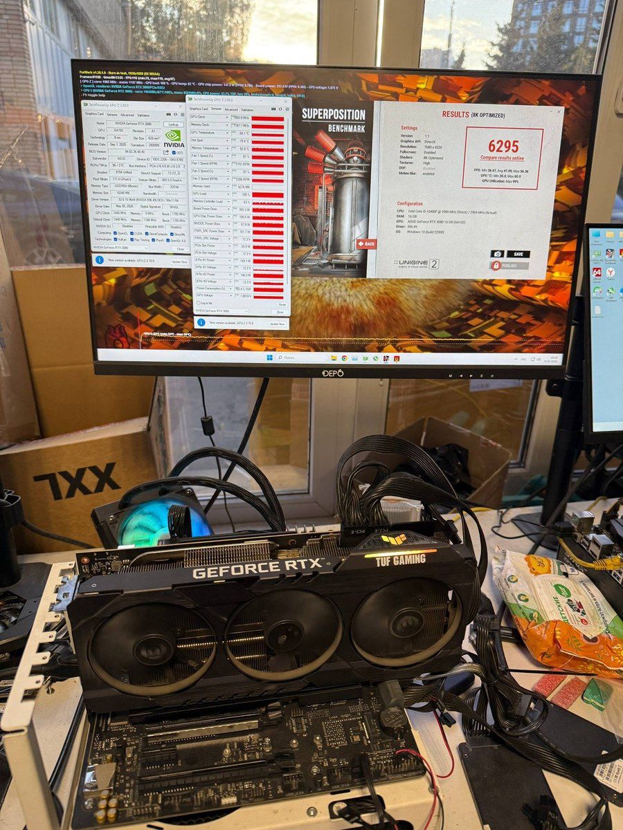 RTX 3080 Asus Tuf Gaming Non RFB 10GB — Kompüterlər və noutbuklar, Bakı (5)