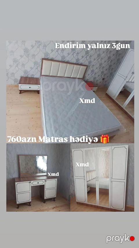 Yataq otağı dəsti Tərkibi: - Yumşaq başlıqlı iki nəfərlik çarpayı — Bakı