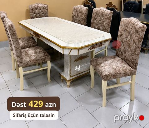 Klassik üslubda yemək otağı dəsti - Komplekt: 1 ədəd geniş düzbucaqlı — Bakı