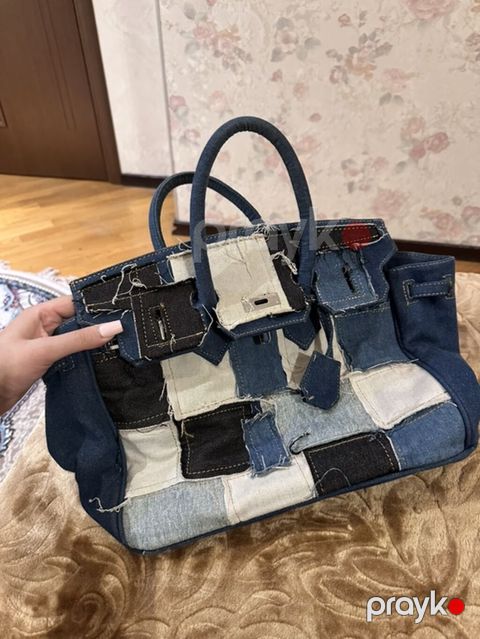 Denim çanta(Hermes) 2/3 dəfə istifadə olunub,yenidər seçilmir — Masazır