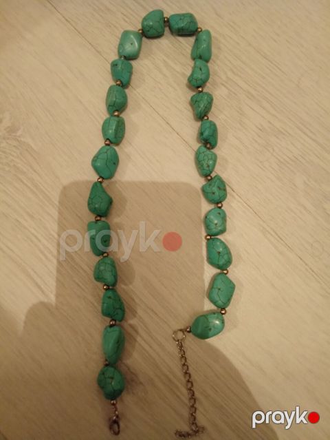 Türkzuaz daşlardan hazırlanmış boyunbağı - Material: iri ölçülü — Masazır
