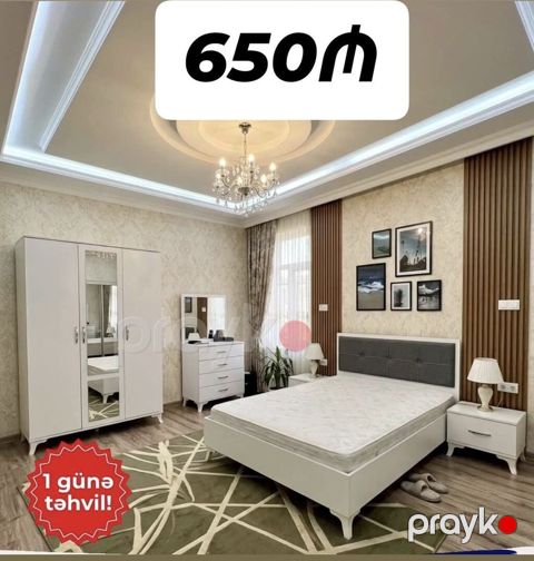 Yataq otağı dəsti – 650₼ Məzmun: - 1 ədəd iki nəfərlik çarpayı