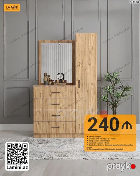 Termo güzgülü komod-dolab dəsti - Model kodu: 5355 (La Mini) — Bakı