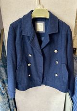 Dənizçi üslubunda qısa qadın jaketi - Rəng: tünd göy (navy) - Model — Koftalar və jaketlər