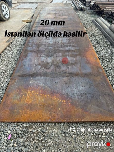 20 mm polad lövhə – istənilən ölçüyə kəsim - Material: qalınlığı 20 — Bakı