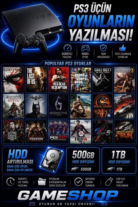 PS3 oyunların yazılması — Bakı