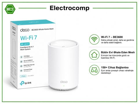 TP-Link Deco BE25 (1-pack) BE3600 Whole Home Mesh WiFi 7 System — Bakı