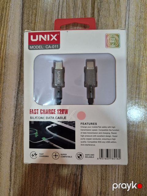 Unıx CA-011 silikon data kabeli - Növ: Type-C to Type-C - Güc: Fast — Bakı