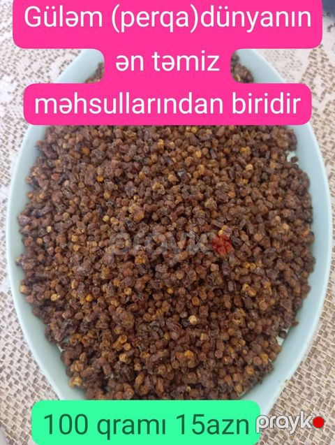 Məhsul: Güləm (perqa) — arı çörəyi Təsvir: - Təbii arı məhsulu — Bakı